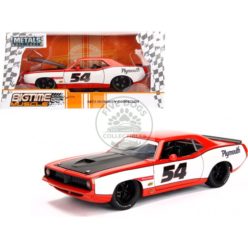 1973 plymouth barracuda #54 1/24 diecast model car by jada