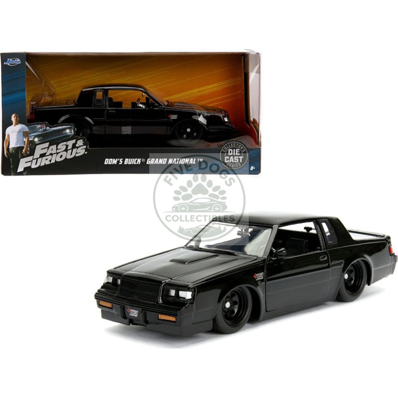 dom's buick grand national black "fast & furious" movie 1/24 diecast model car by jada