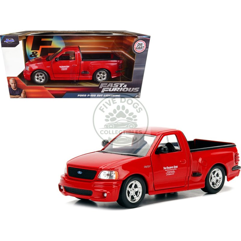 brian's ford f 150 svt lightning pickup truck red "fast & furious" movie 1/24 diecast model car by jada