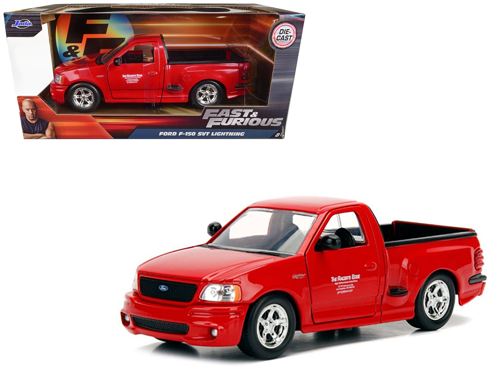 brian's ford f 150 svt lightning pickup truck red "fast & furious" movie 1/24 diecast model car by jada brian's ford f 150 svt lightning pickup truck red "fast & furious" movie 1/24 diecast model car by jada