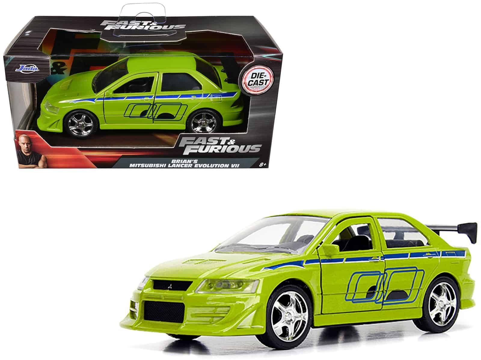 brian's mitsubishi lancer evolution vii green "fast & furious" movie 1/32 diecast model car by jada brian's mitsubishi lancer evolution vii green "fast & furious" movie 1/32 diecast model car by jada