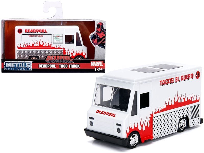 Deadpool Taco Truck Collectible Toy Deadpool taco truck toy from Marvel, detailed collectible figure for fans.