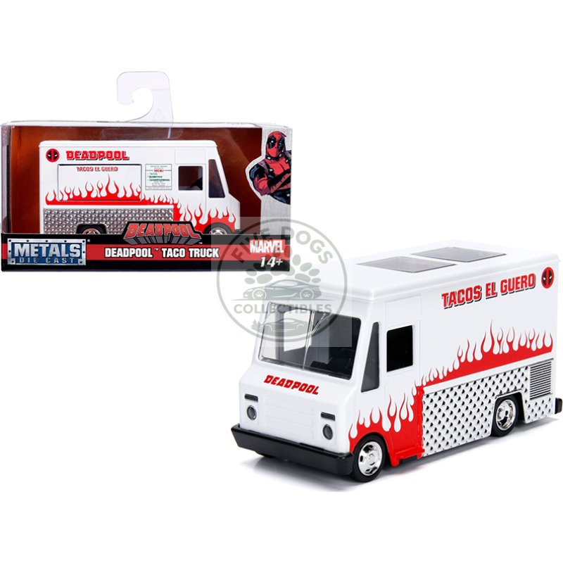 deadpool taco truck white "marvel" series 1/32 diecast model by jada