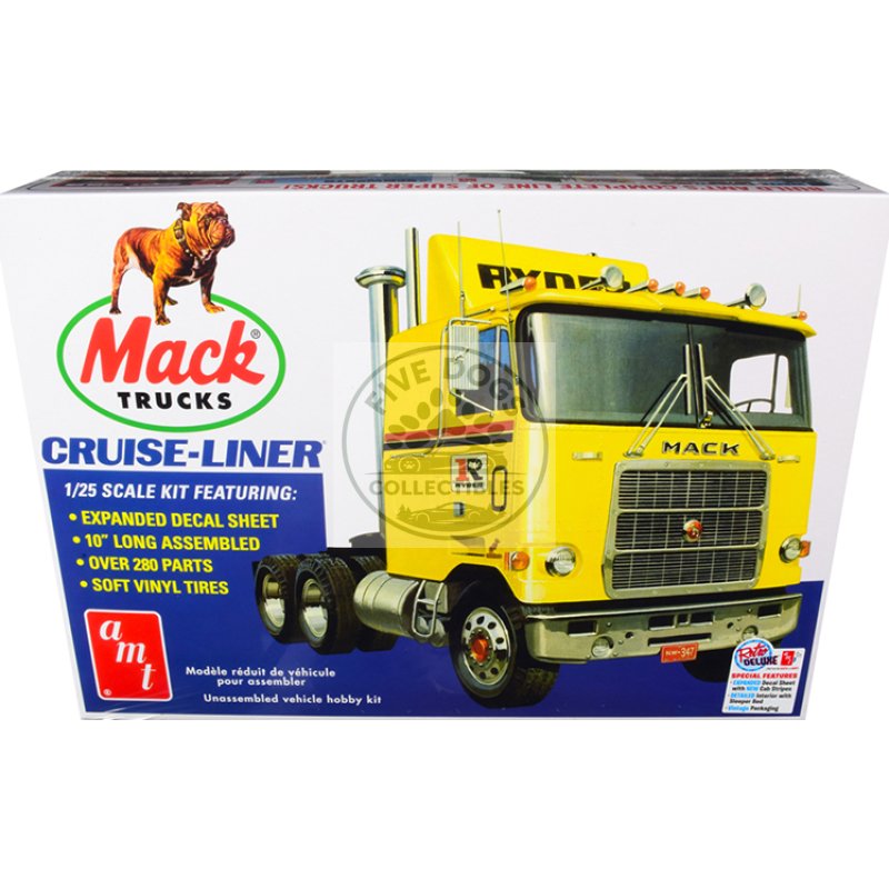 skill 3 model kit mack cruise liner truck 1/25 scale model by amt