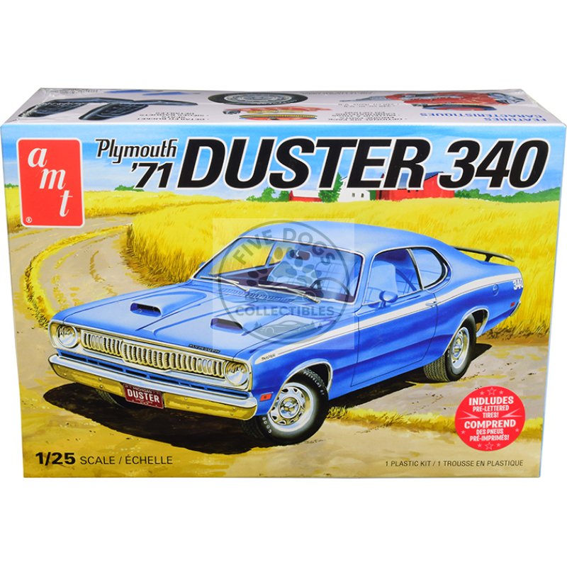 skill 2 model kit 1971 plymouth duster 340 1/25 scale model by amt