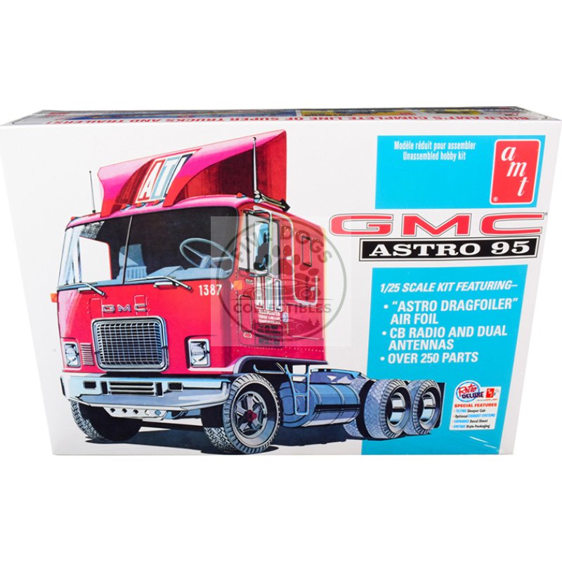 skill 3 model kit gmc astro 95 truck tractor 1/25 scale model by amt