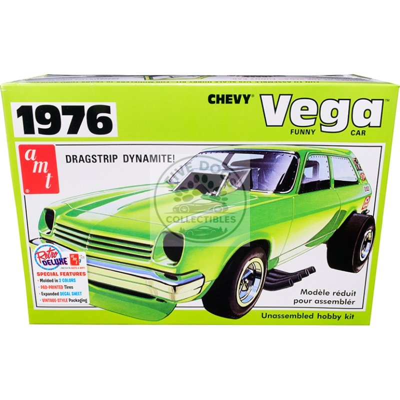 skill 2 model kit 1976 chevrolet vega funny car 1/25 scale model by amt