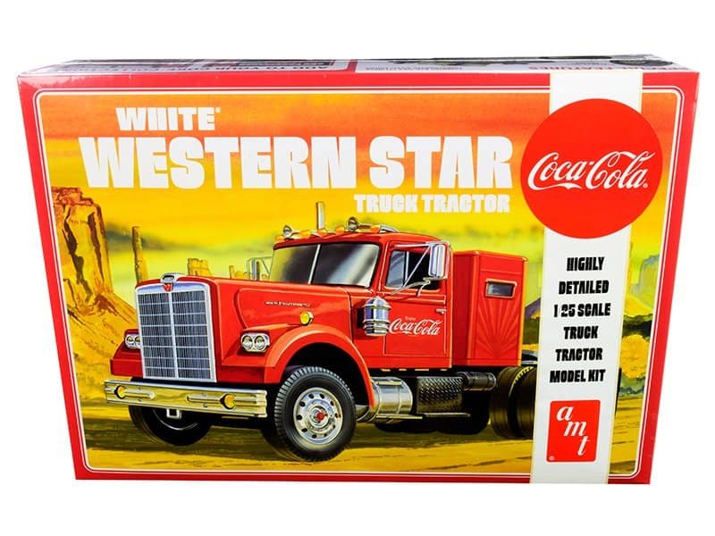 Western Star Truck Tractor Collectible Toy, 1:25 Scale, Coca-Cola Edition Western Star truck toy with Coca-Cola branding, detailed model for collectors and enthusiasts.