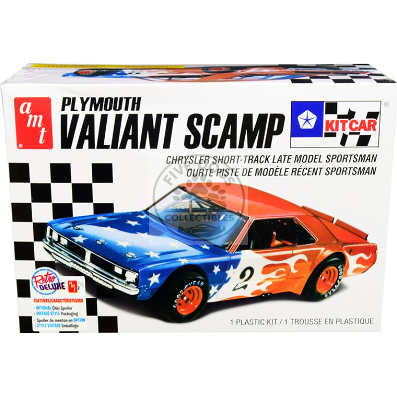 skill 2 model kit plymouth valiant scamp kit car 1/25 scale model by amt