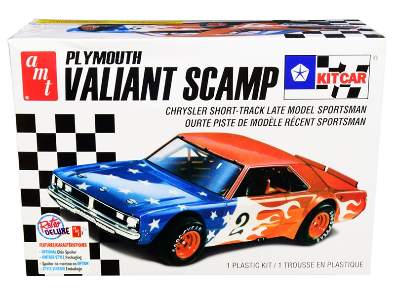 skill 2 model kit plymouth valiant scamp kit car 1/25 scale model by amt skill 2 model kit plymouth valiant scamp kit car 1/25 scale model by amt