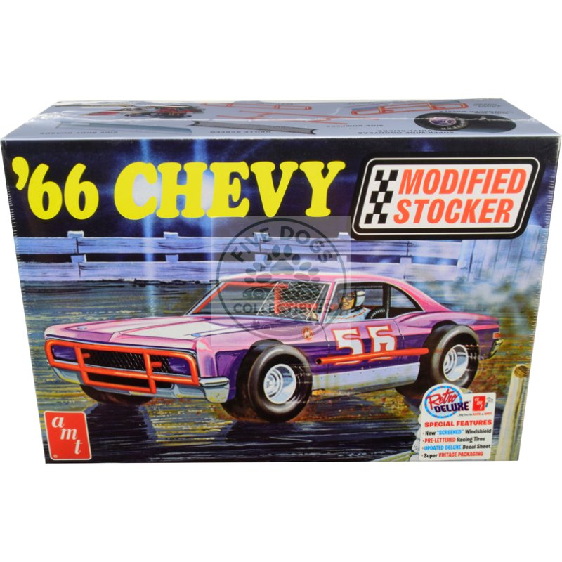 skill 2 model kit 1966 chevrolet impala modified stocker 1/25 scale model by amt