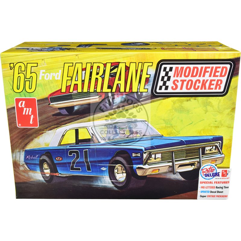 skill 2 model kit 1965 ford fairlane modified stocker 1/25 scale model by amt