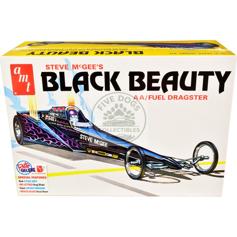 skill 2 model kit steve mcgee's black beauty wedge aa/fuel dragster 1/25 scale model by amt