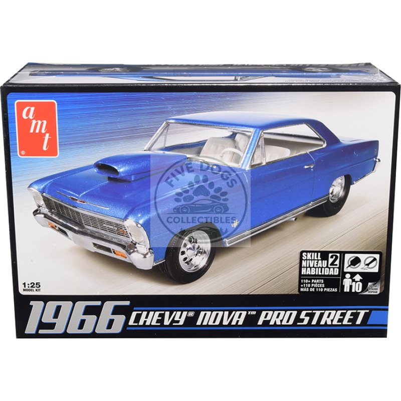 skill 2 model kit 1966 chevrolet nova pro street 1/25 scale model by amt