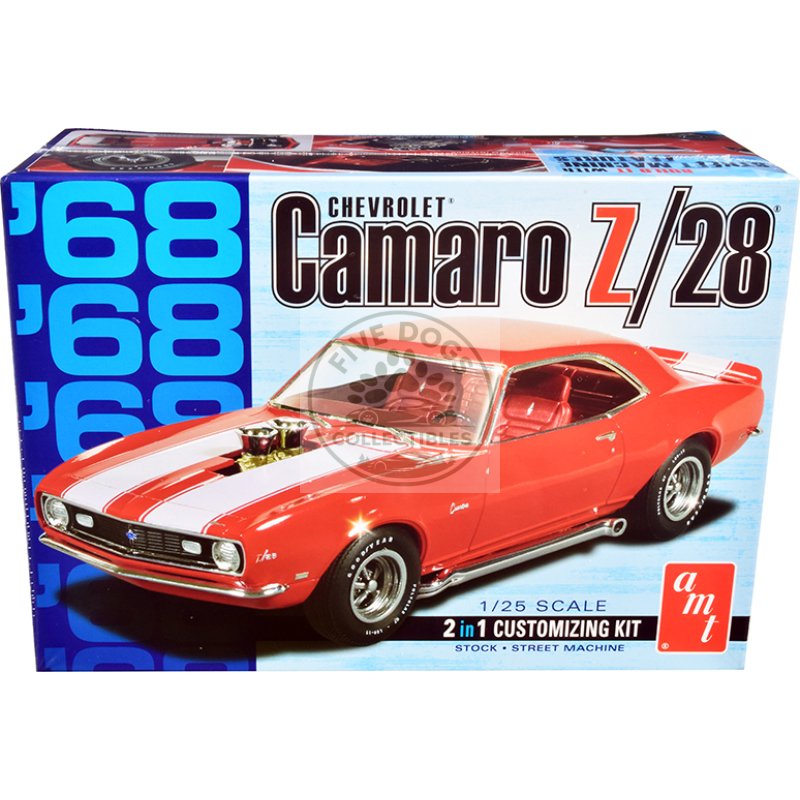 skill 2 model kit 1968 chevrolet camaro z/28 2 in 1 kit 1/25 scale model by amt