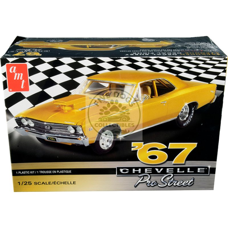 skill 2 model kit 1967 chevrolet chevelle pro street 1/25 scale model by amt