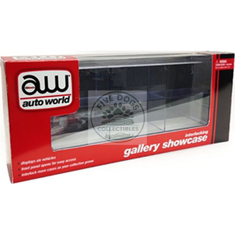 6 car interlocking collectible display show case for 1/64 scale model cars by auto world
