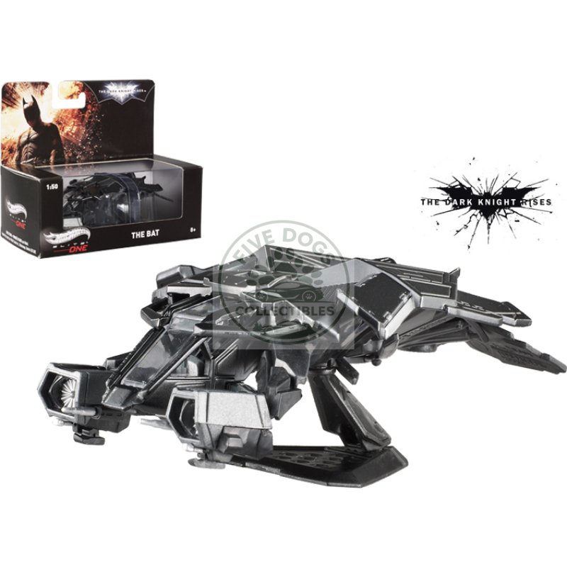 the bat plane batman "the dark knight rises" (2012) movie "elite one" series 1/50 diecast model by hot wheels