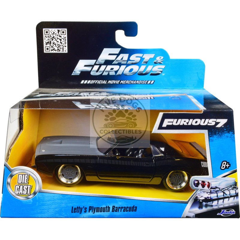 letty's plymouth barracuda "fast & furious 7" movie 1/32 diecast model car by jada