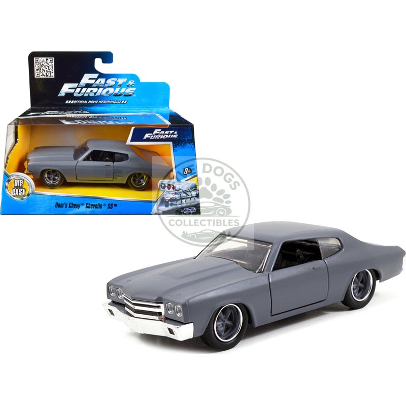 dom's chevrolet chevelle ss primer grey "fast & furious" movie 1/32 diecast model car by jada