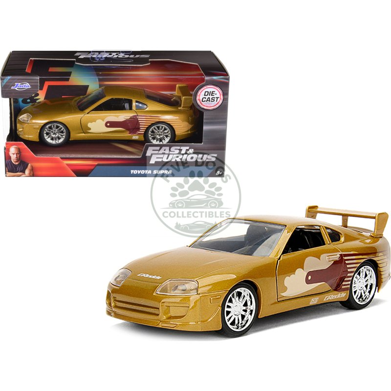 slap jack's toyota supra gold "fast & furious" movie 1/32 diecast model car by jada