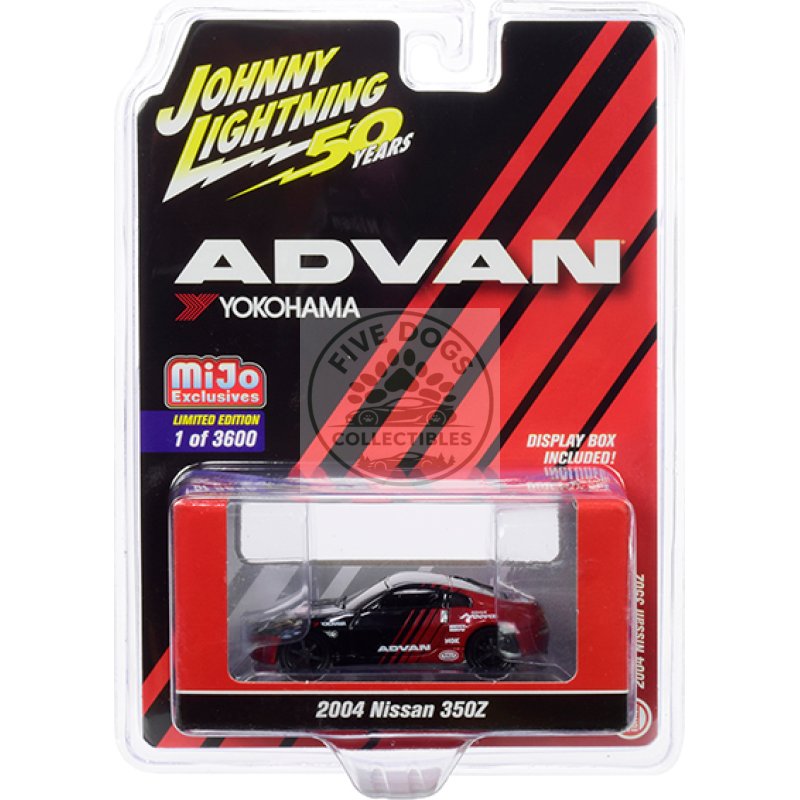 2004 nissan 350z advan yokohama "johnny lightning 50th anniversary" limited edition to 3600 pieces worldwide 1/64 diecast model car by johnny lightning