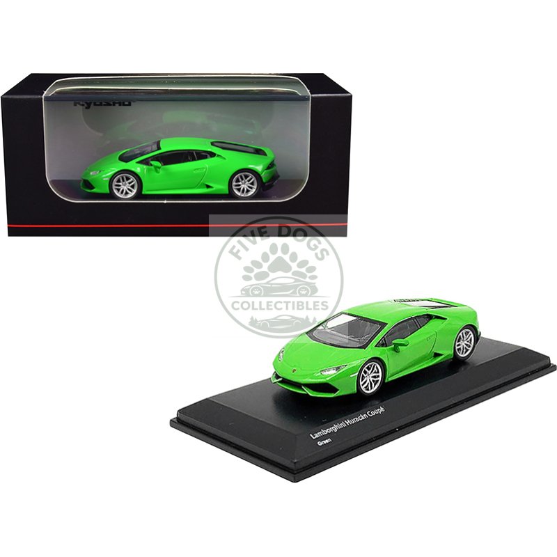 lamborghini huracan coupe bright green 1/64 diecast model car by kyosho