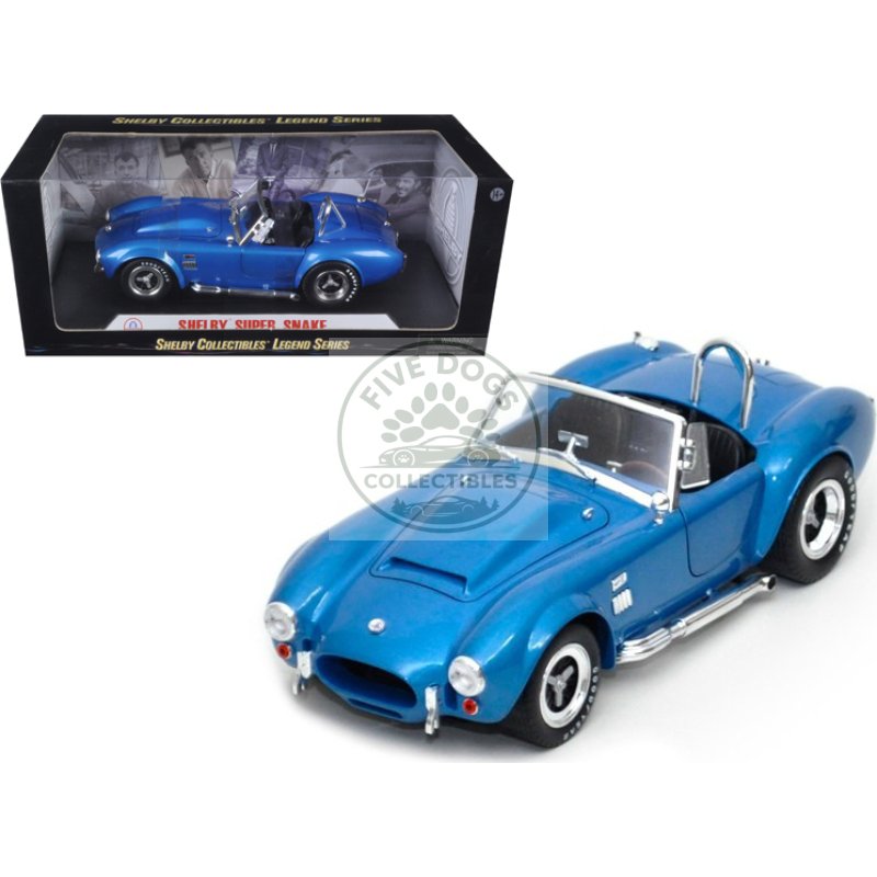 1966 shelby cobra super snake blue 1/18 diecast model car by shelby collectibles