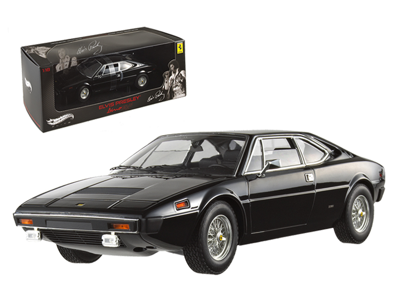 ferrari dino 308 gt4 black (elvis presley owned) "elite edition" series 1/18 diecast model car by hot wheels ferrari dino 308 gt4 black (elvis presley owned) "elite edition" series 1/18 diecast model car by hot wheels