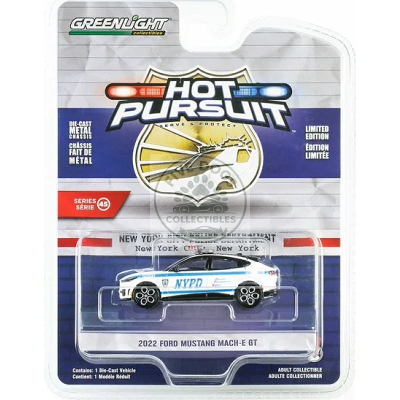 greenlight 2022 ford mustang mach e gt nypd hot pursuit series