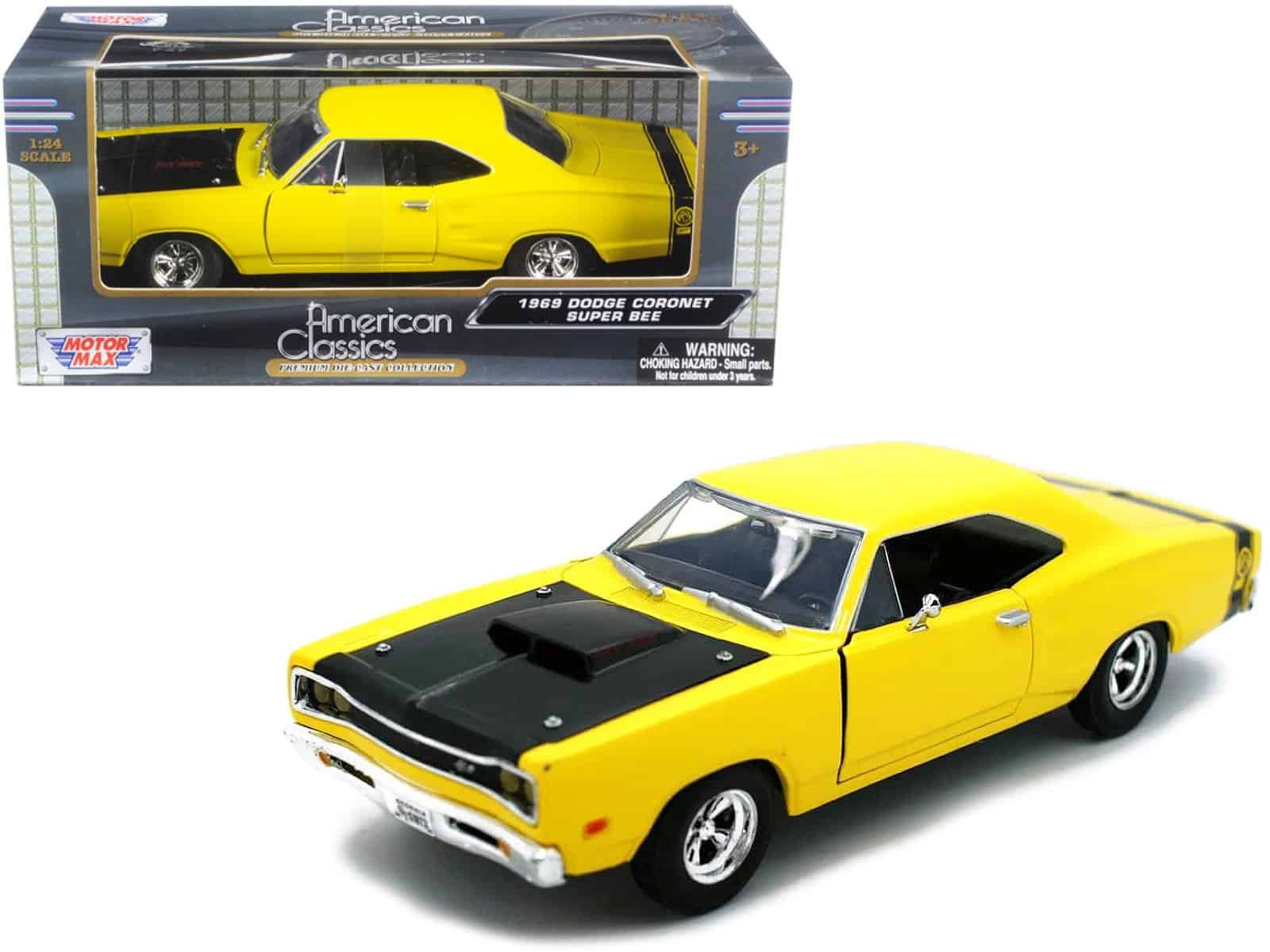 1969 dodge coronet super bee yellow 1/24 diecast car model by motormax 1969 dodge coronet super bee yellow 1/24 diecast car model by motormax