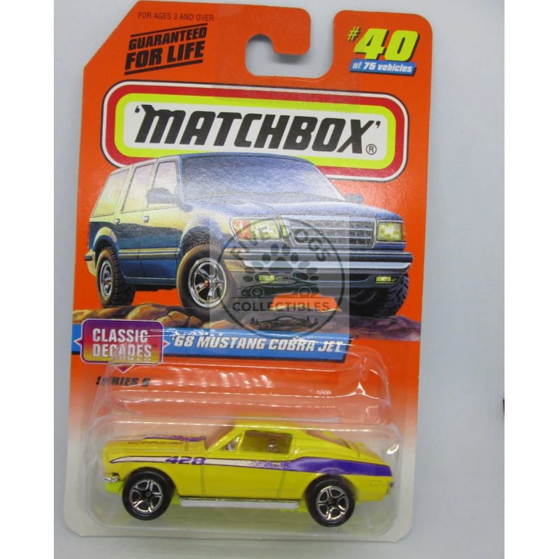 matchbox '68 mustang cobra jet classic decades series