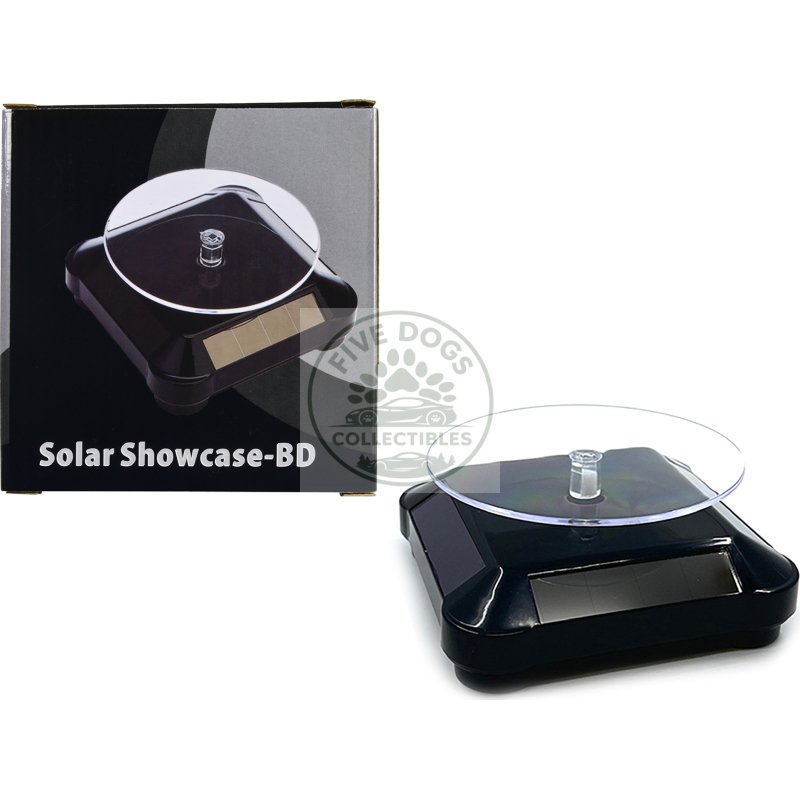 3.5″ solar rotating display stand with black base for 1/64 scale model cars11