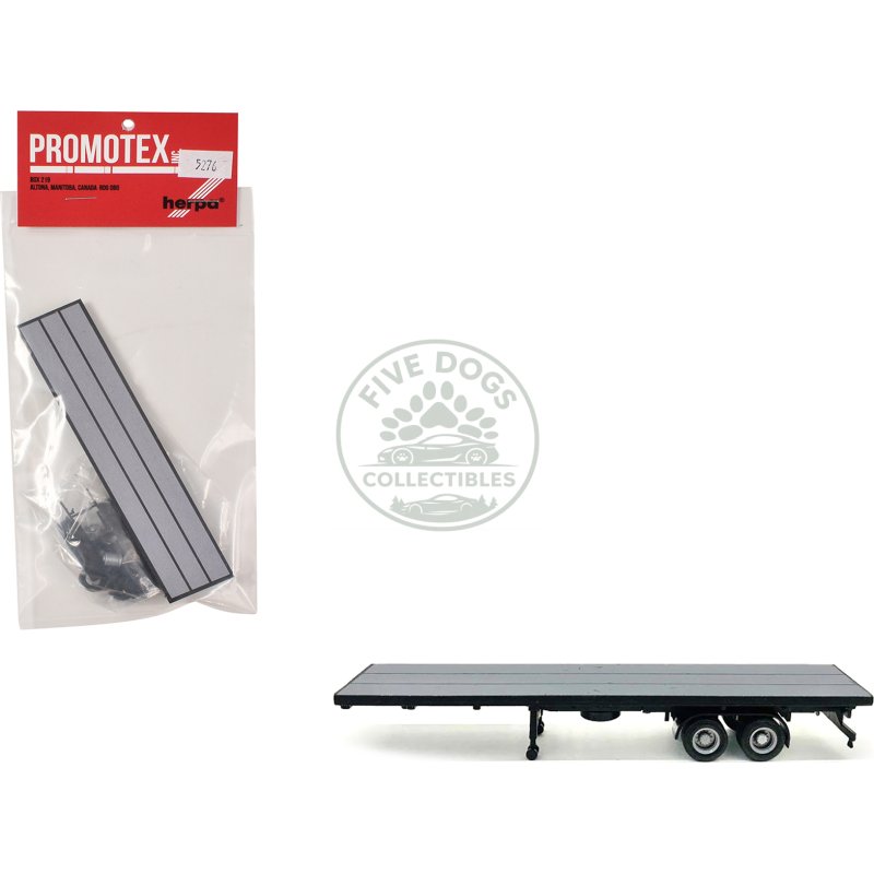 40ft flatbed trailer gray top 1/87 (ho) plastic model by promotex