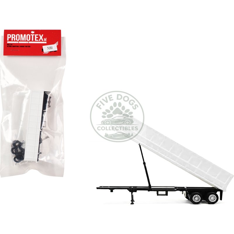 36ft gravel trailer white 1/87 (ho) plastic model by promotex