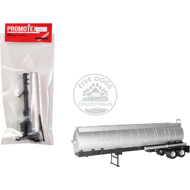 chemical tanker trailer silver 1/87 (ho) plastic model by promotex
