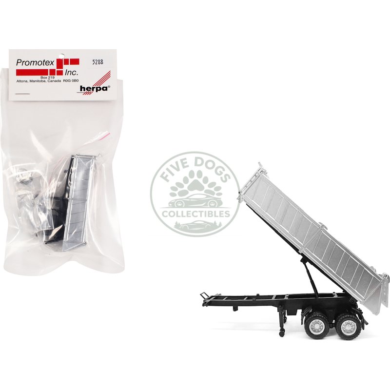26ft gravel trailer silver 1/87 (ho) plastic model by promotex