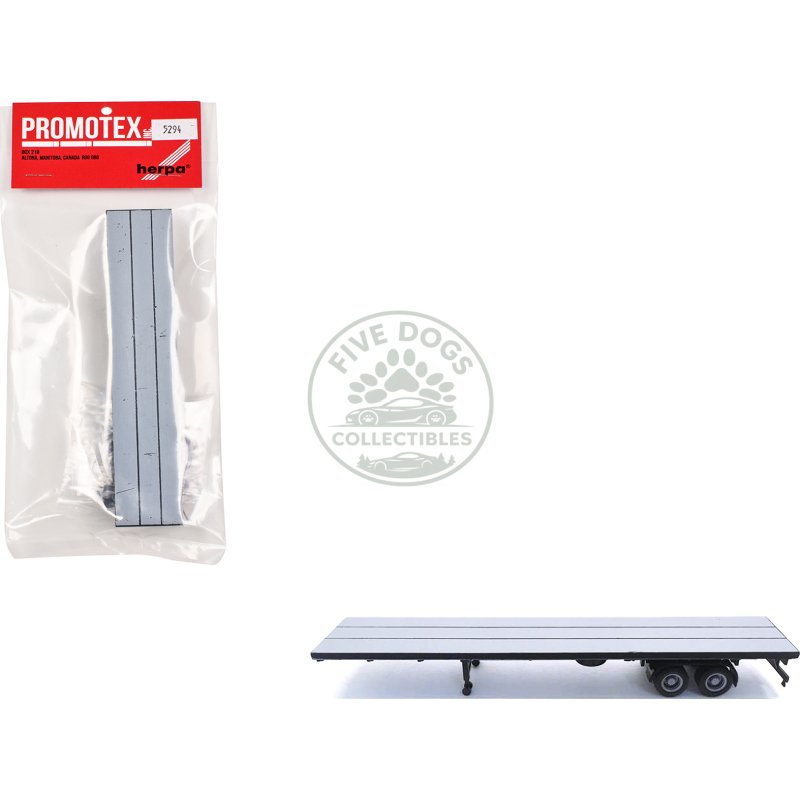 48ft flatbed trailer gray top 1/87 (ho) plastic model by promotex