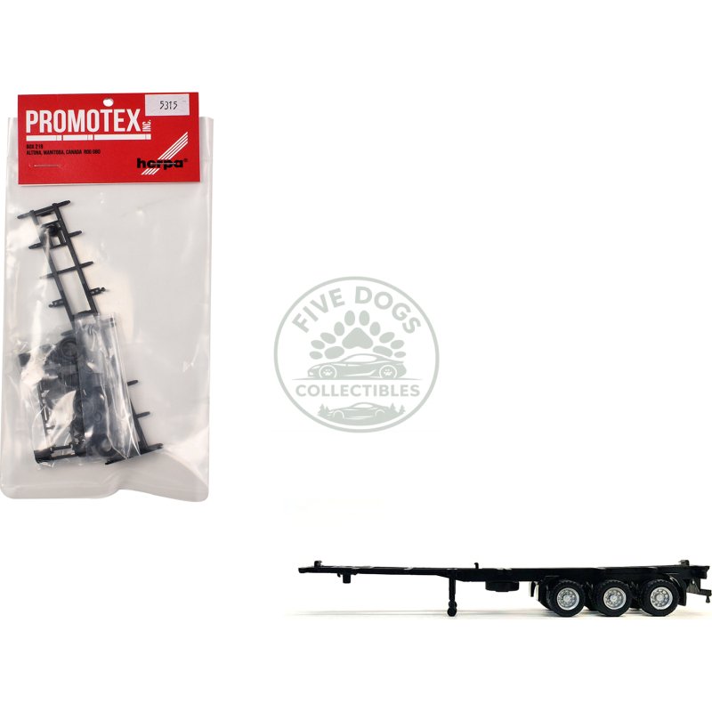 container chassis for 3 axle 40ft trailer 1/87 (ho) plastic model by promotex