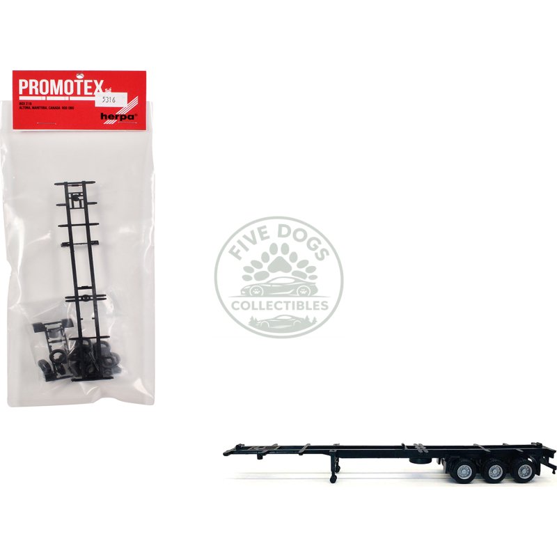 container chassis for 3 axle 48ft trailer 1/87 (ho) plastic model by promotex
