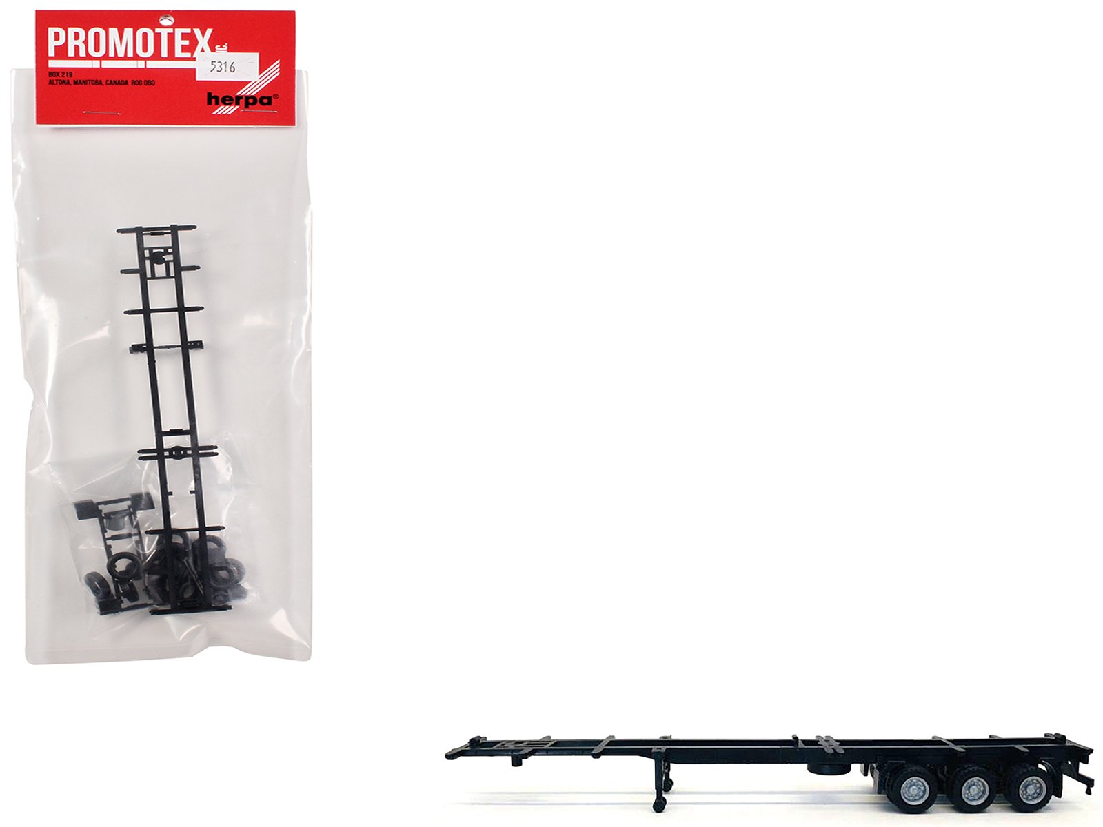 container chassis for 3 axle 48ft trailer 1/87 (ho) plastic model by promotex container chassis for 3 axle 48ft trailer 1/87 (ho) plastic model by promotex