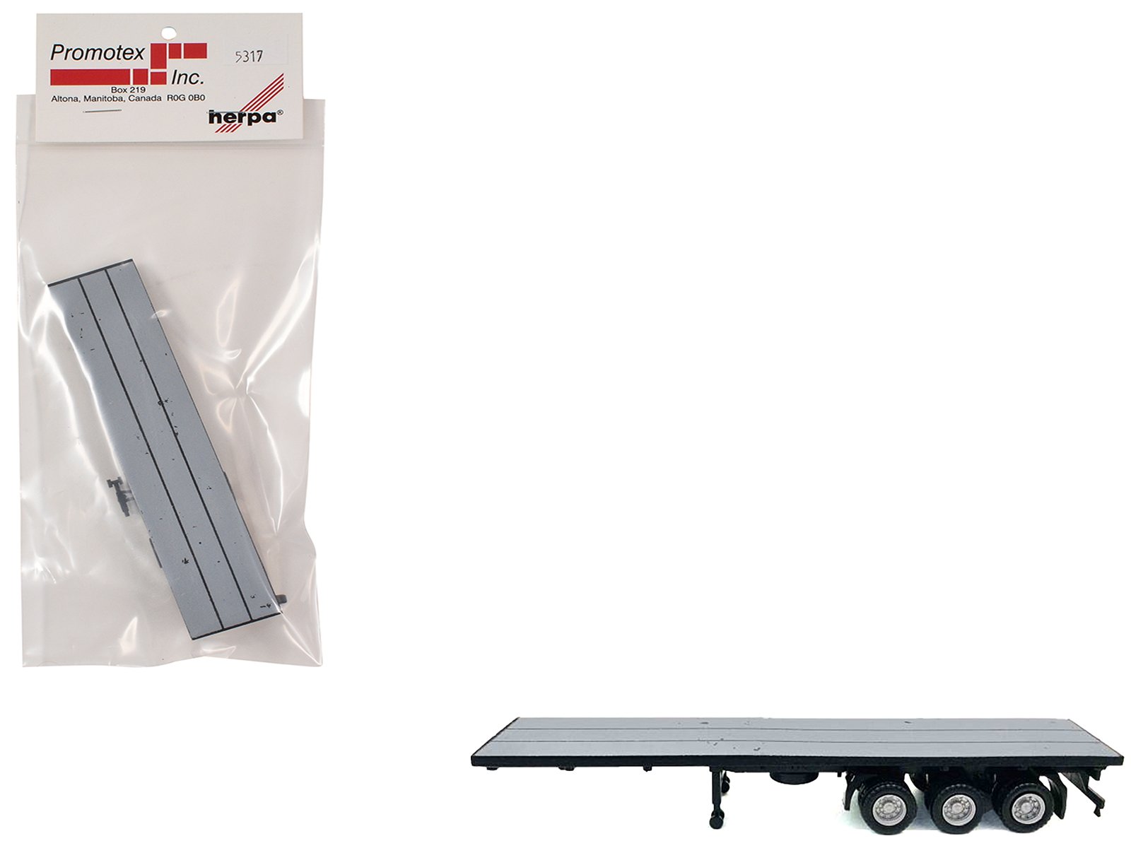40ft 3 axle flatbed trailer gray top 1/87 (ho) plastic model by promotex 40ft 3 axle flatbed trailer gray top 1/87 (ho) plastic model by promotex