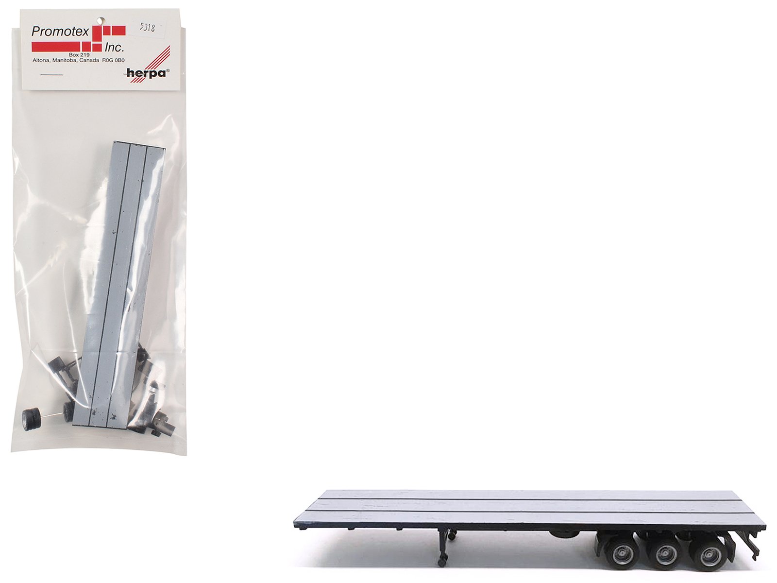 48ft 3 axle flatbed trailer gray top 1/87 (ho) plastic model by promotex 48ft 3 axle flatbed trailer gray top 1/87 (ho) plastic model by promotex