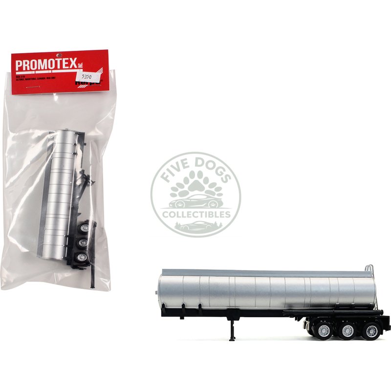 3 axle chemical tanker trailer silver 1/87 (ho) plastic model by promotex