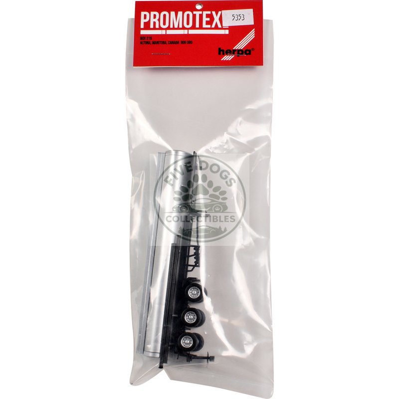 3 axle elliptical tanker trailer silver 1/87 (ho) plastic model by promotex