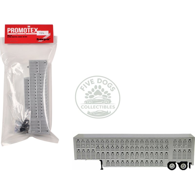 livestock trailer silver 1/87 (ho) plastic model by promotex