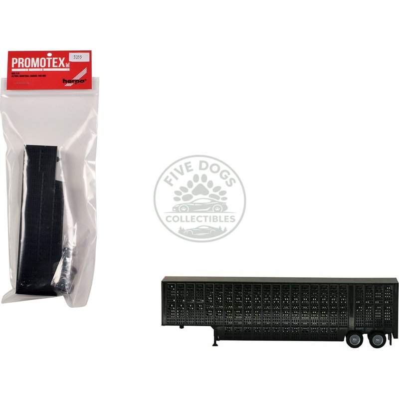 livestock trailer black 1/87 (ho) plastic model by promotex