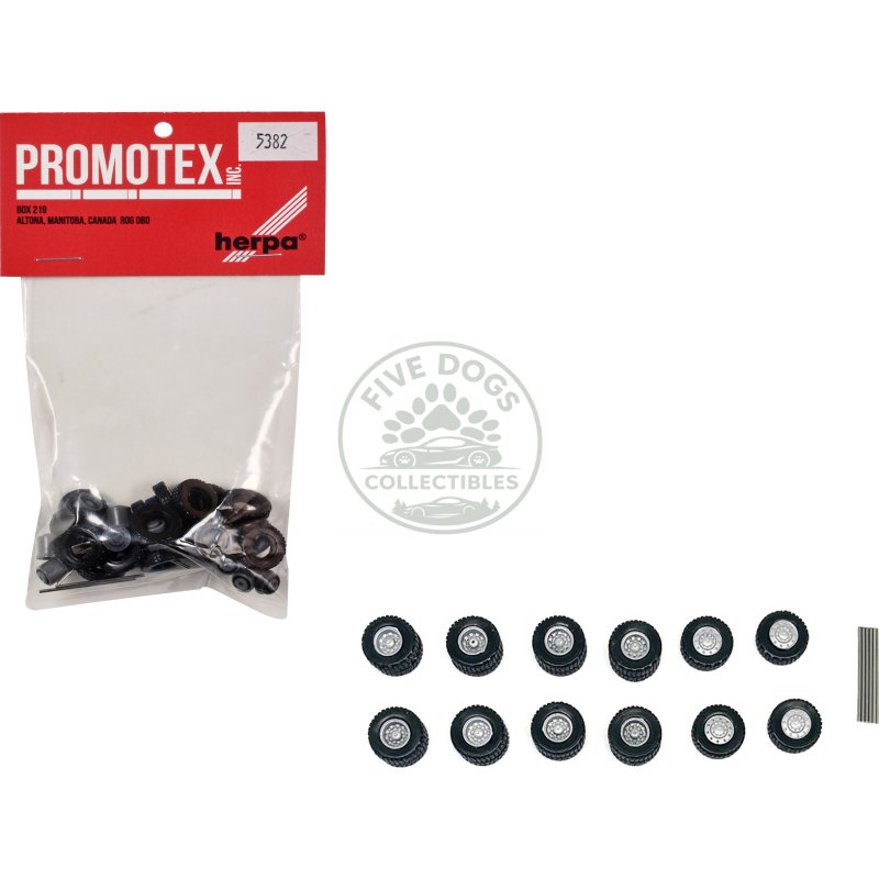 all terrain wheel sets (2 front and 4 rear) 1/87 (ho) plastic model by promotex