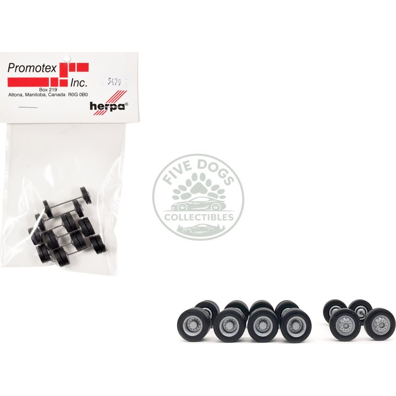 planetary hubs wheel set (2 front and 4 rear) 1/87 (ho) plastic model by promotex