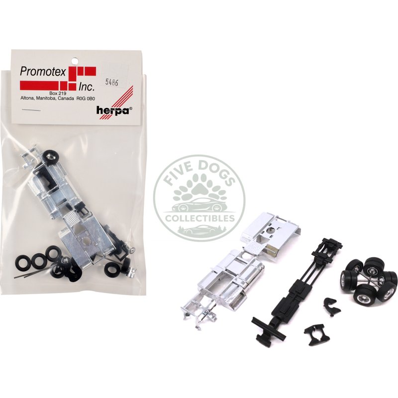chrome chassis kit for kenworth or peterbilt cab 1/87 (ho) plastic model by promotex
